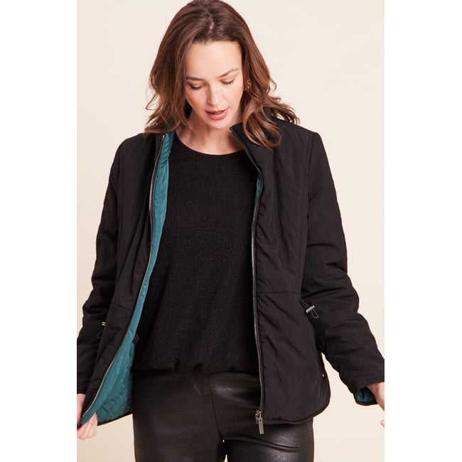 Doudoune cintrée courte manches longues noir <span itemprop=