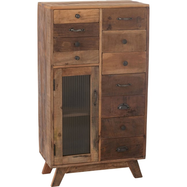 Étagère en bois et verre Couleur naturel <span itemprop=