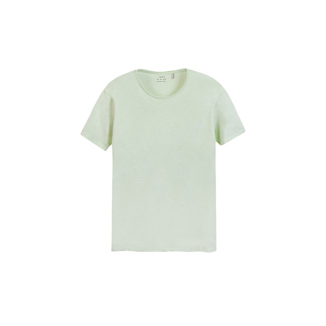 T-shirt col rond coton bio flammé amande <span itemprop=