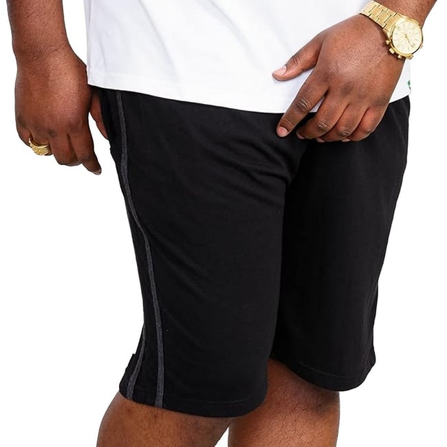 Shorts élastiqués grande taille RAYAN noir / gris charbon <span itemprop=