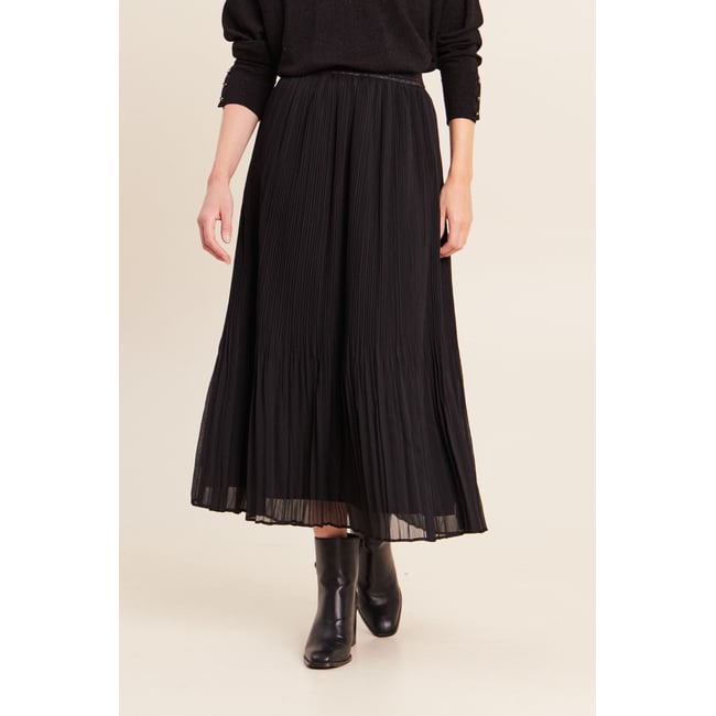 Jupe plissée doublée noir <span itemprop=