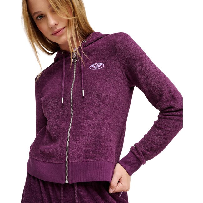 Sweat capuche zippé BEACHY KEEN. violet blackberry wine <span itemprop=