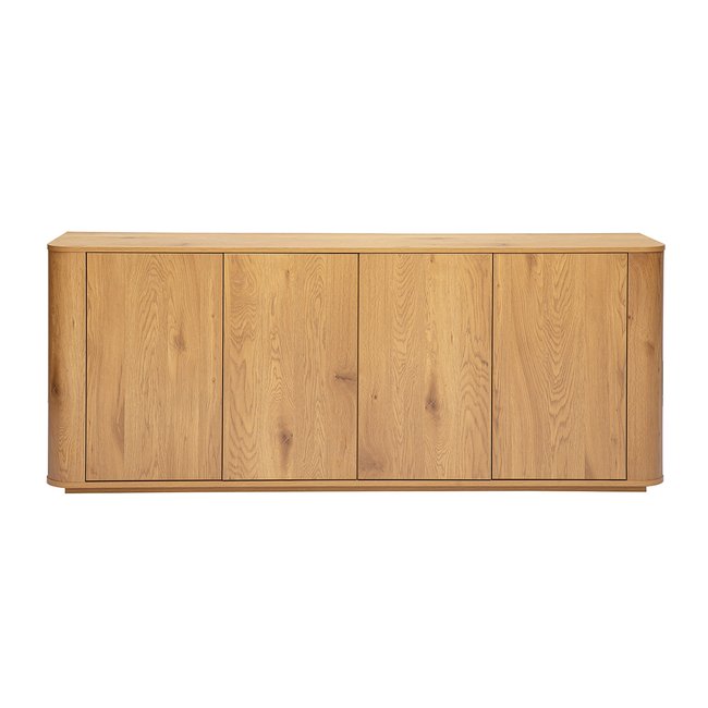Buffet finition bois clair chêne 4 portes L180 cm NEGAN Couleur chêne clair <span itemprop=
