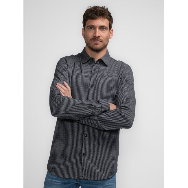 Chemise en imprimé intégral port marron ecru <span itemprop=