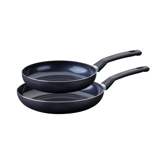 Set de 2 poêles antiadhésives céramique 24 et 28 cm BRANDAO noir|vert <span itemprop=