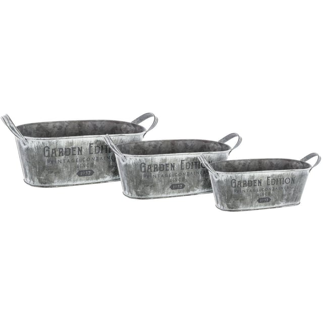 Set de 3 jardinieres Couleur gris <span itemprop=