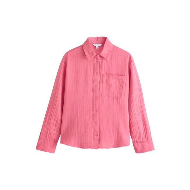 Chemise à manches longues doublée rose <span itemprop=