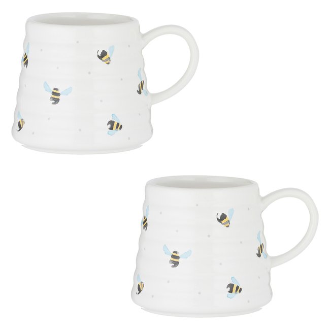 Set of 2 Bee Mugs, cream, PRICE & KENSINGTON