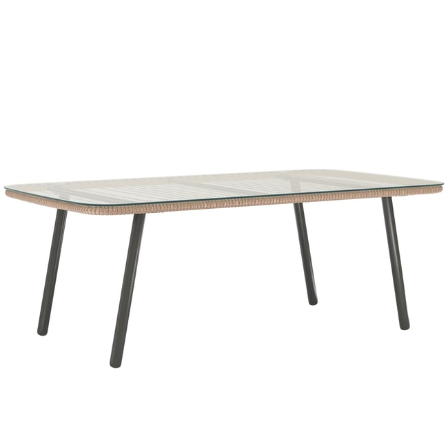 Table en rotin Résine tressée Bois naturel beige <span itemprop=