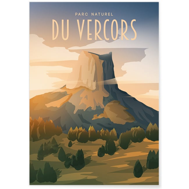 Affiche Parc du Vercors Couleur blanc <span itemprop=