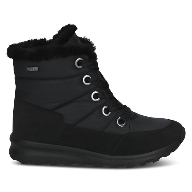 Bottine fourée noir zèbre <span itemprop=