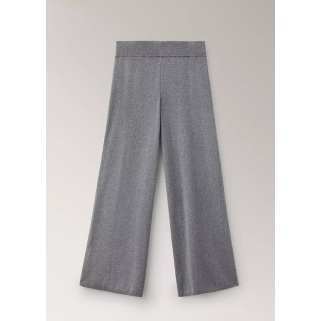 Pantalon droit en 100 % coton doux gris <span itemprop=