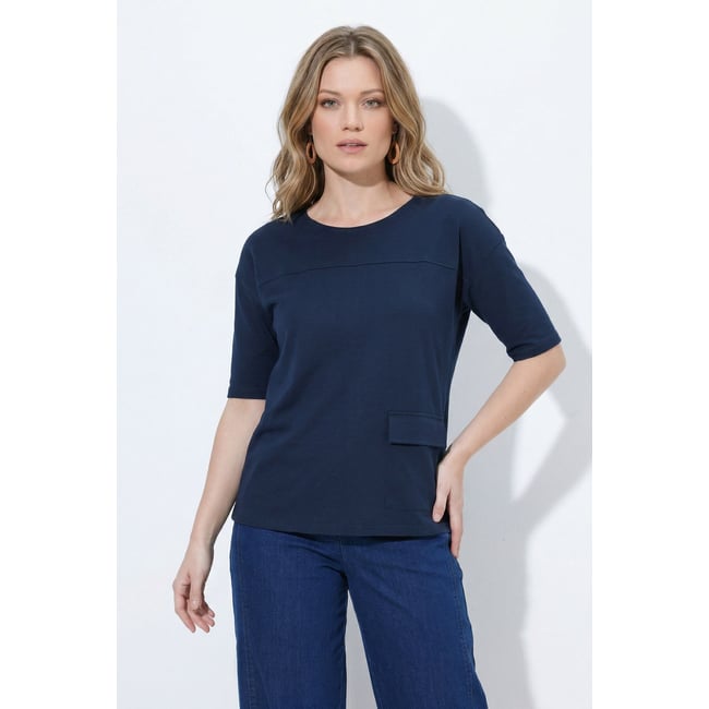 T-shirt en coton bio, poche à la base - ULLA POPKEN