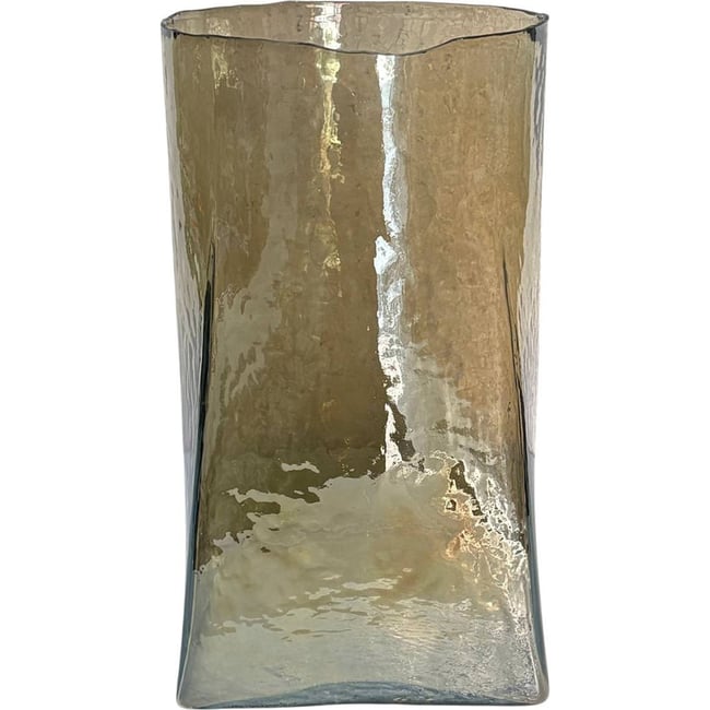 Vase en verre soufflé au relief lumineux Couleur fumé <span itemprop=