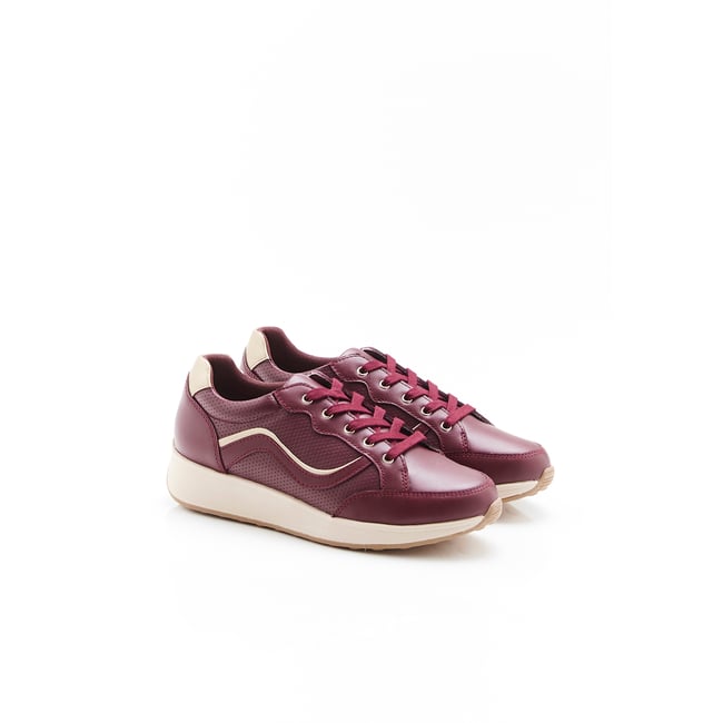 Baskets Amortyl détails brillants rouge bordeaux <span itemprop=