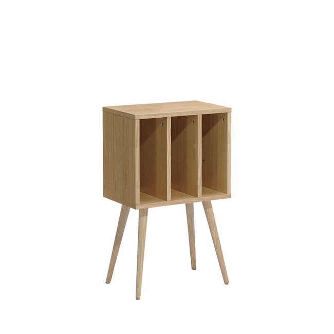 Meuble de rangement vinyles en bois - ELVDAL Couleur bois clair <span itemprop=