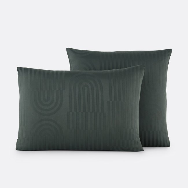 Federa per guanciale in satin di cotone, Varano verde smeraldo LA REDOUTE INTERIEURS