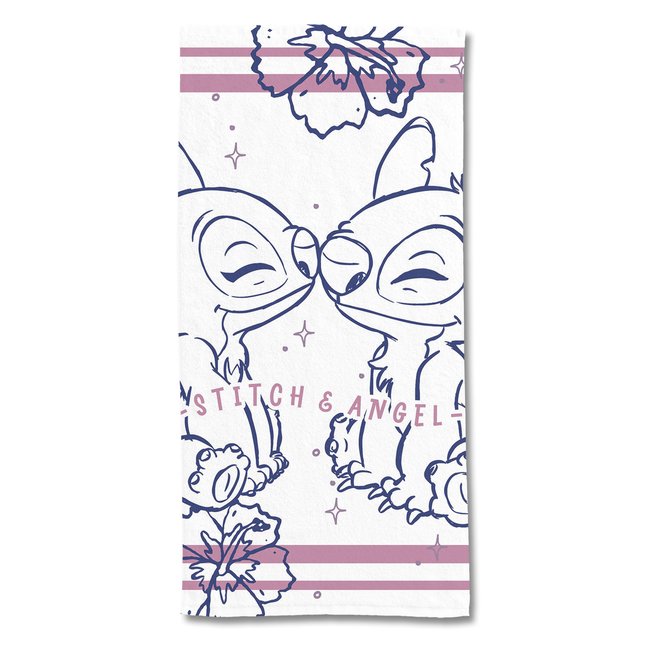 Serviette de plage, Disney Stitch et Angel blanc <span itemprop=