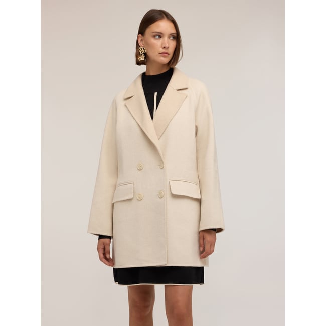 Manteau croisé blanc <span itemprop=