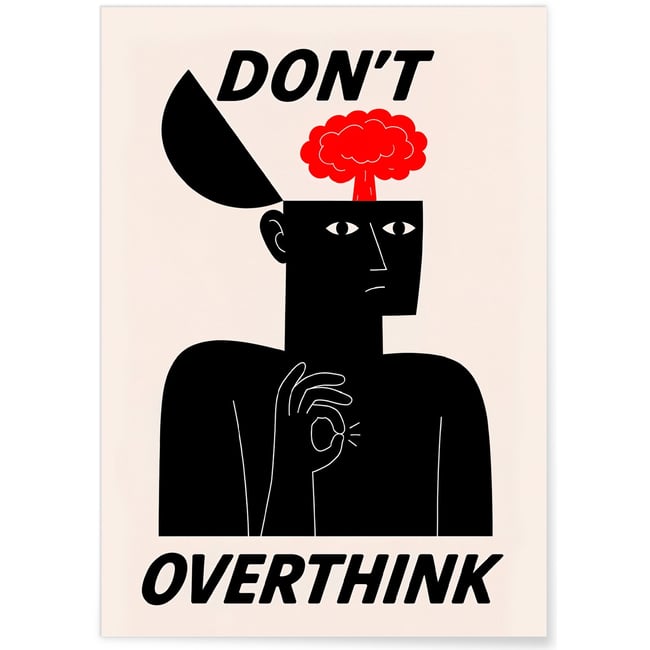 Affiche Don't overthink Couleur blanc <span itemprop=