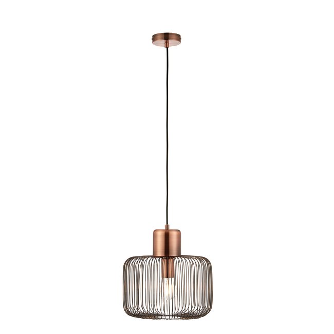 Metal Caged Pendant Light, copper, SO'HOME