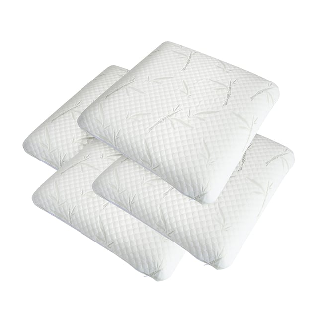 Lot de 4 oreillers Mémoire de forme SERENITE Couleur blanc <span itemprop=