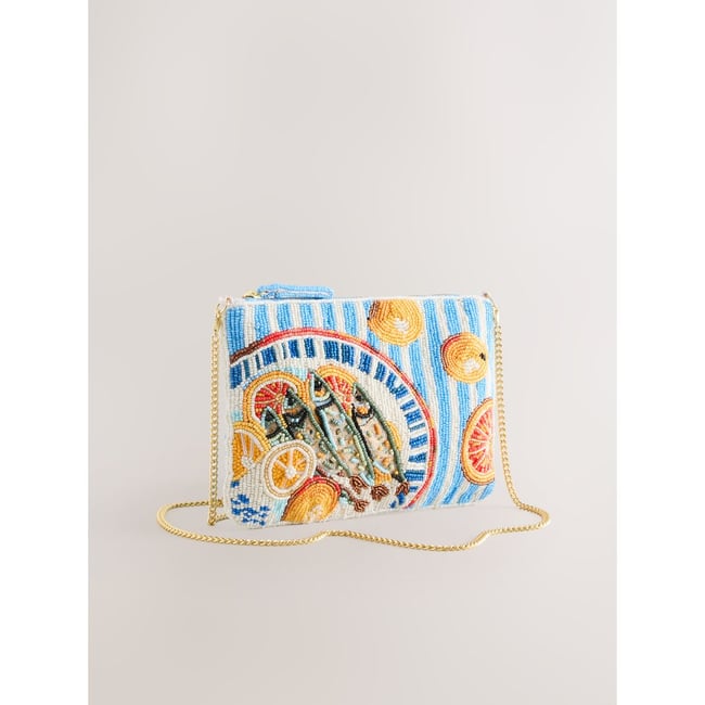 Pochette à ornements impression sardine <span itemprop=