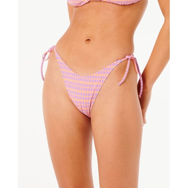 Bas de Bikini ISLES PLAID HI LEG SKIMPY violet <span itemprop=