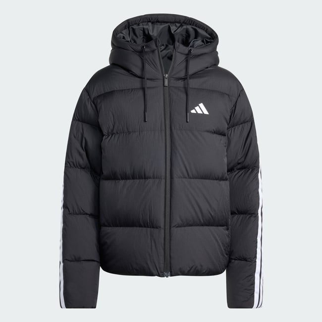 Doudoune À Capuche 3 Bandes Essentials Climawarm Doudoune À Capuche 3 Bandes Essentials Climawarm black <span itemprop=