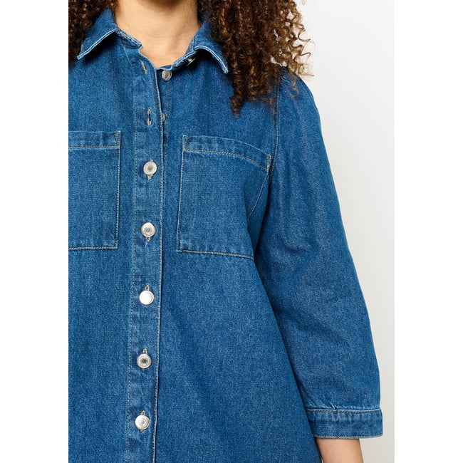 Robe en denim medium blue <span itemprop=