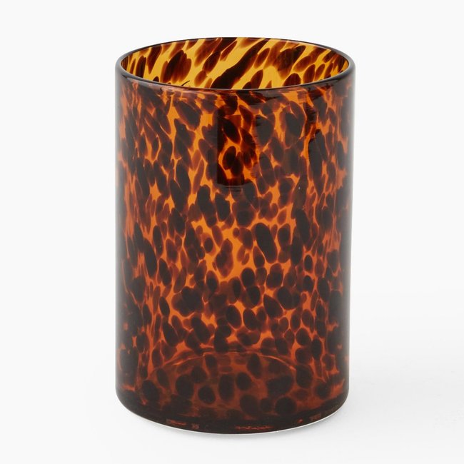 Vase à motif léopard Couleur marron <span itemprop=