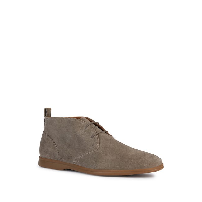 Venzone desert boot shoes in leather grey Geox La Redoute