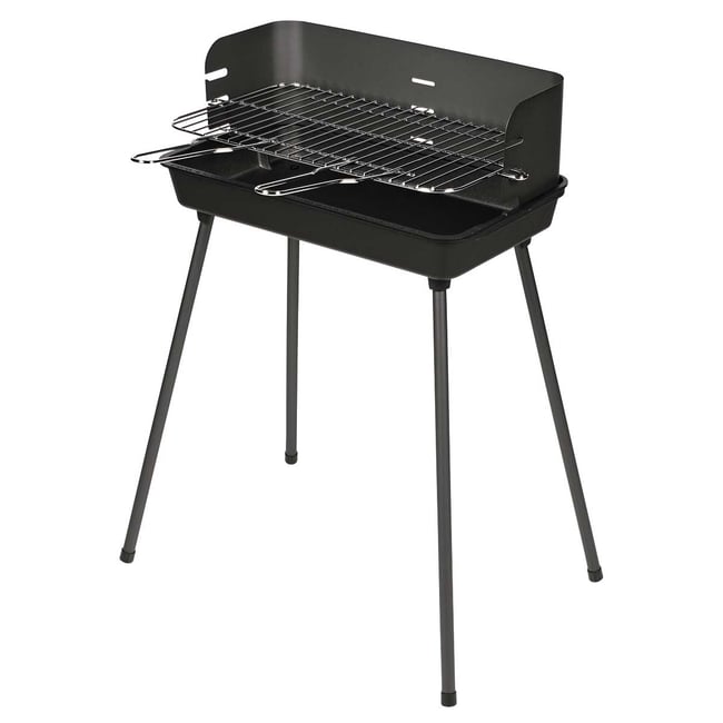 Barbecue à charbon avec cuve en fonte noir <span itemprop=