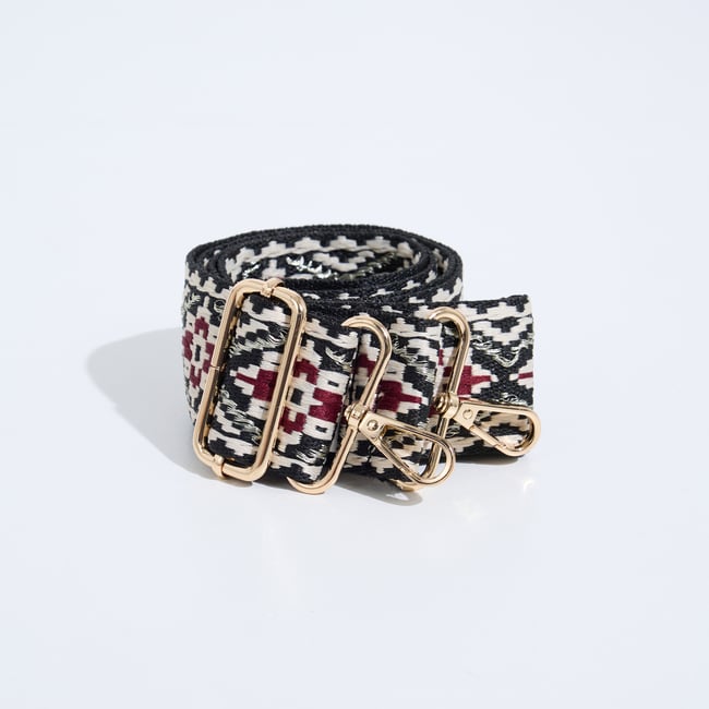 Sangle de sac jacquard amovible noir <span itemprop=