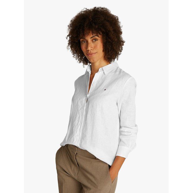 Hemdbluse aus Leinen weiss <span itemprop=