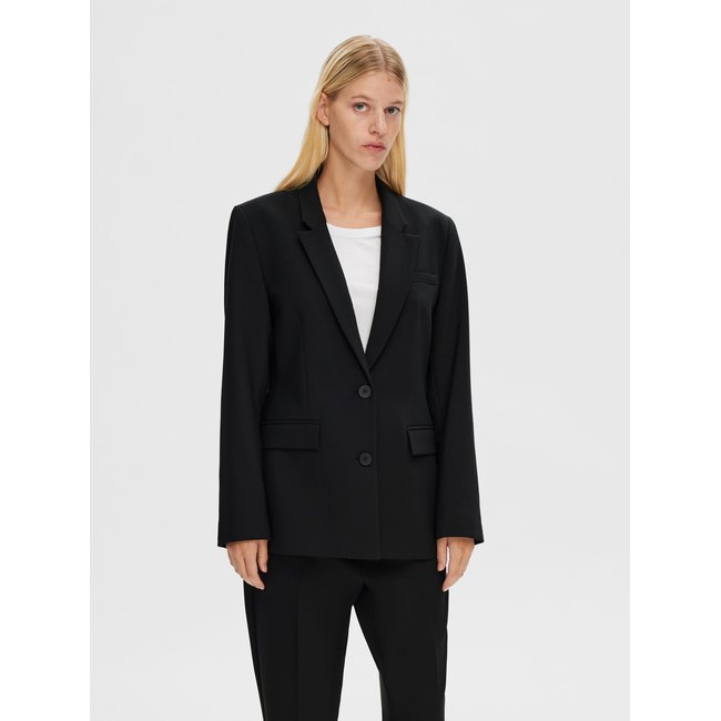 Blazer à simple boutonnage SELECTED FEMME black <span itemprop=