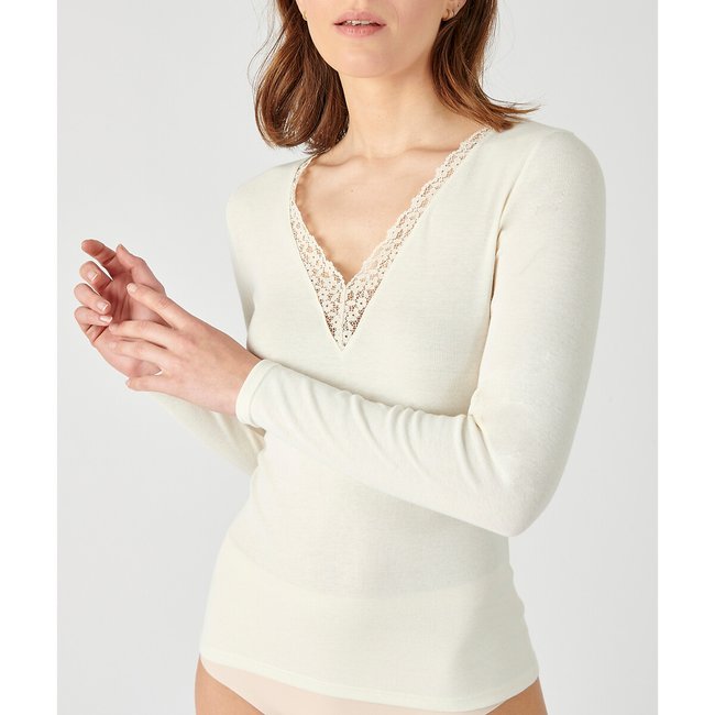 Tee-shirt Thermolactyl Sensitive Degré 3 blanc cassé <span itemprop=