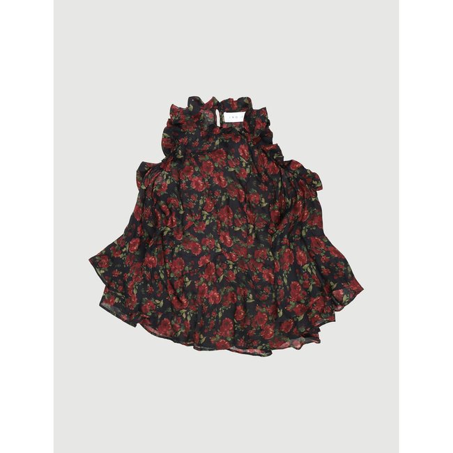 Blouse - Très bon état rouge et noir <span itemprop=