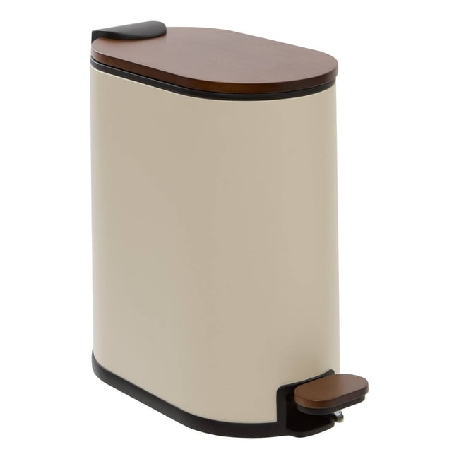 Poubelle ovale ARGILEO Couleur beige <span itemprop=