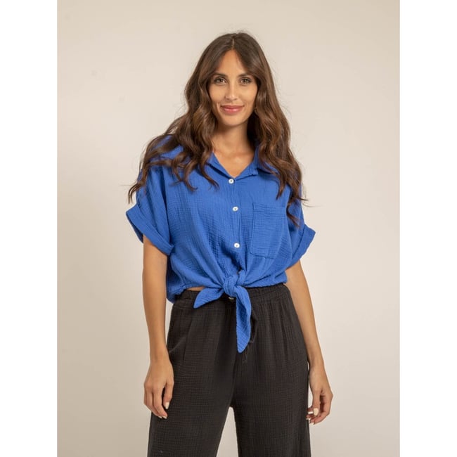 Chemise Manches Courtes Gaze De Coton Odette - DONA LISA