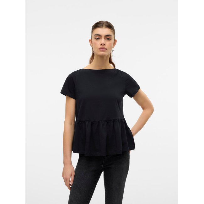 Top Peplum VMONELLA T-shirts noire - black <span itemprop=