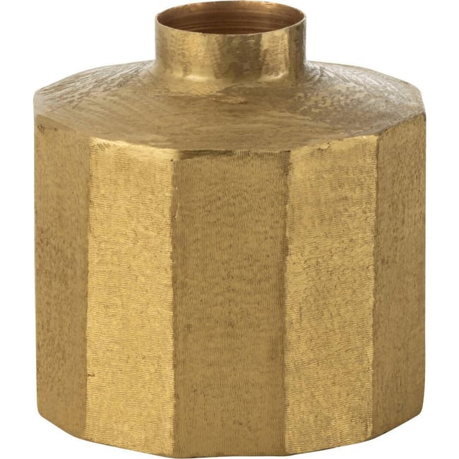 Vase carré en aluminium martelé Couleur doré <span itemprop=
