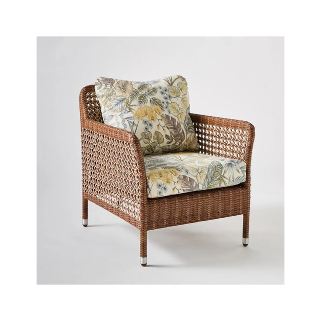 Fauteuil résine ANTIBES LATERITE bouquet yellow - KOK