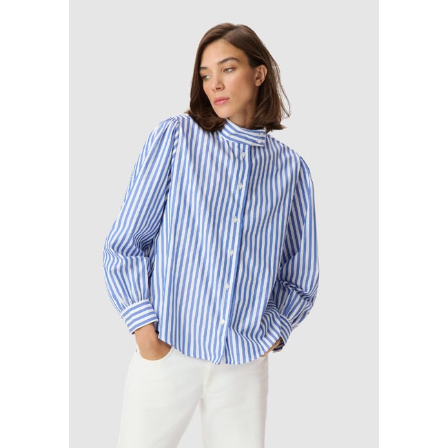 Chemise oversize rayée bleu <span itemprop=