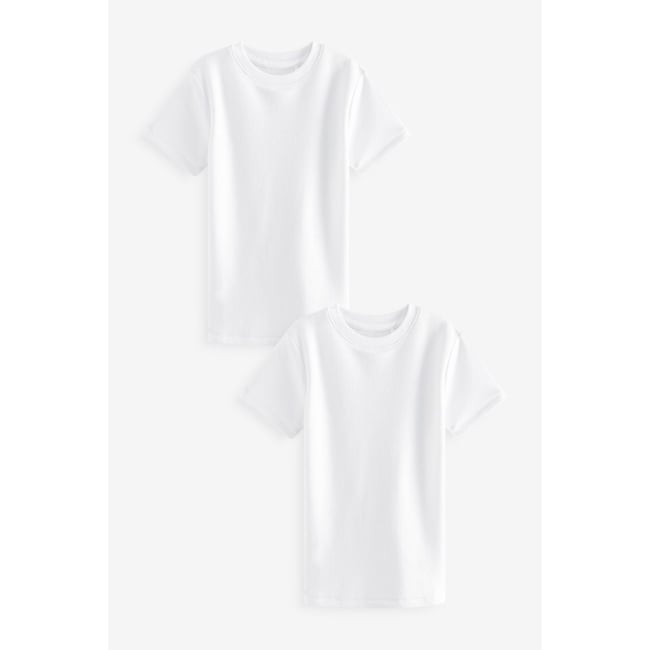 T-shirts thermiques manches courtes, lot de 2 blanc <span itemprop=