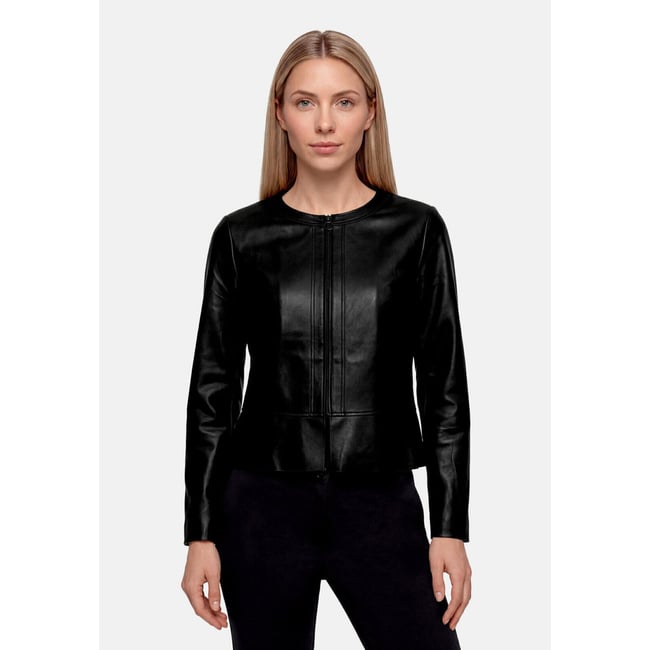 Blazer court à fermeture zippée noir <span itemprop=