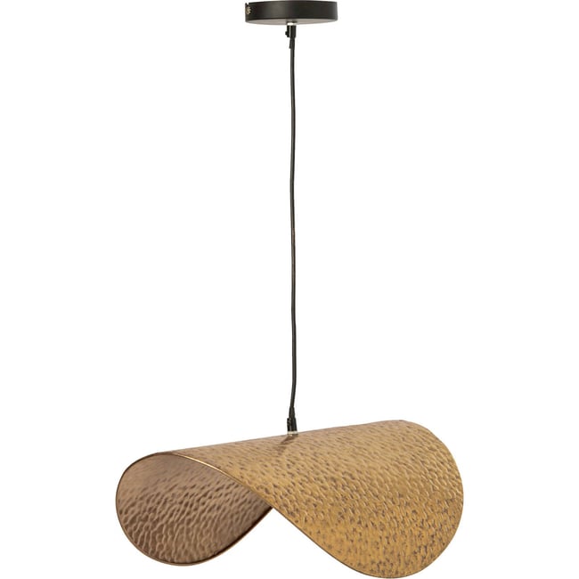 Plafonnier en métal martelé Couleur doré <span itemprop=