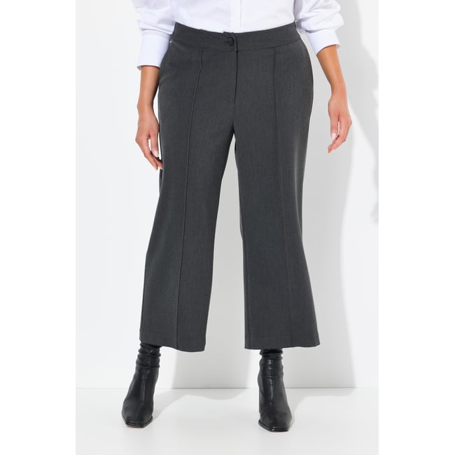 Jupe-culotte à jambe large et taille chiné anthracite <span itemprop=