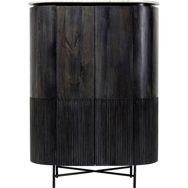 Buffet haut en manguier et marbre, GLENN Couleur noir <span itemprop=