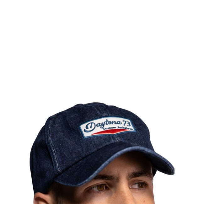 Casquette Roswell en coton bleue denim pourvue du patch de la marque bleu foncé <span itemprop=